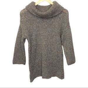 Tommy Bahama Wool Blend Cowl Neck Knit Sweater Gold and Silver Metallic